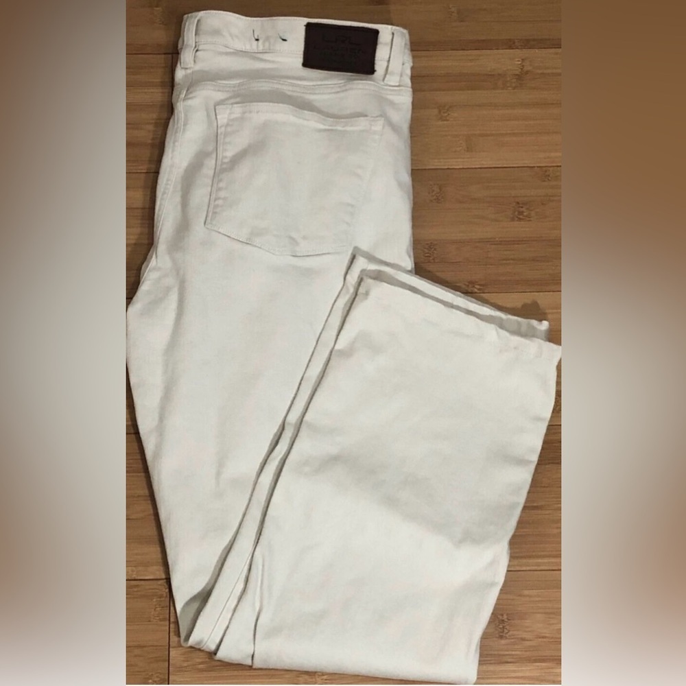 LRL Lauren Jeans Co. Women's FIve Pocket White Jeans Size 14 #NewEnglandCasual - Picture 1 of 13